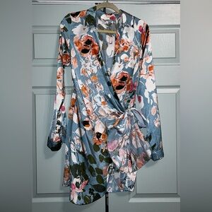 Floral Wrap Dress with Tie Waist